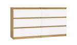 M6 MALWA CHEST OF DRAWERS 140 CM 6 DRAWERS OAK ARTISAN/WHITE