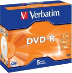 Verbatim Blank DVD-R AZO 4.7GB 16x 5 tk Jewel