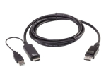 Aten 2L-7D02HDP True 4K 1.8M HDMI kuni DisplayPort Kaabel Aten True 4K 1.8M HDMI kuni DisplayPort Kaabel 2L-7D02HDP