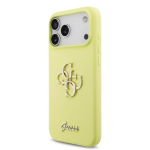 Guess Liquid Silicone 4G Metal Logo Case iPhone 17 Pro Max jaoks / Yellow