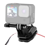 PULUZ mootorratta tuuleklaasi klamber spordikaameratele (DJI Osmo Action 4, GoPro Hero 12, Insta360 Ace Pro / X4)(must)