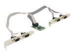 DeLock MiniPCIe I/O PCIe t&auml;issuurus 4 x seriaalne RS-232 seriaaladapter PCI Express 1.1 Mini kaart 230,4Kbps
