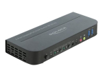 DeLock DisplayPort 1.4 KVM 8K 30 Hz USB 3.0 ja audio KVM/audio/USB l&uuml;liti lauakompuuter