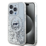 Karl Lagerfeld KLHMP14LLGCHSGH Liquid Glitter Choupette Head Hardcase iPhone 14 Pro 6.1" jaoks / l&auml;bipaistev