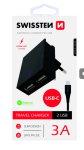 Swissten reisilaadija USB 3А / 15W koos USB-C kaabliga 1.2m