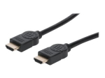 Manhattan HDMI kaabel koos Ethernetiga, 4K@60Hz (Premium High Speed), 3m, mees-mehele, must, Ultra HD 4k x 2k, t&auml;ielikult varjestatud, kullatud kon...