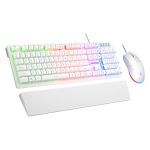 RAMPAGE FORTUNA GAMING KOMPLEKT KLAVJAATURI HILISEGA HILISE PAD JA HILIS Valge