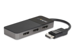 StarTech.com 3-Portiline Multimonitori Adapter - DisplayPort 1.4 kuni 3x DisplayPort Video Jagaja - Dual/Triple 4K - DP 1.4 MST Hub - Windows (MST1...