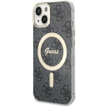 Guess GUHMP14SH4STK 4G MagSafe k&otilde;va &uuml;mbris iPhone 14 / 15 / 13 jaoks 6.1" / must