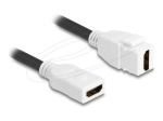 Delock HDMI kaabel 20cm must valge
