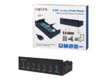 LogiLink 7-portne USB 3.0 hub 5.25 sisse ehitatud kiirlaadimispordiga must