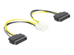 DeLOCK 15cm toitekaabel, must kollane