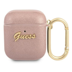 Guess GUA2SASMP Saffiano Script Metal Collection AirPods &uuml;mbris / roosa
