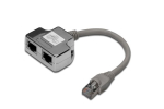 Digitus CAT 5e paatiside adapter, 2x CAT 5e, varustatud DN-93904 0.19 m Must RJ45 pistik RJ45 pistiku juurde