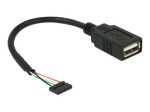 Delock USB sisemine kuni v&auml;lismaine adapter 15cm must