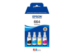 Epson EcoTank 664 must, kollane, ts&uuml;aan, magenta tindi t&auml;islaadimine C13T664640