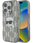 Karl Lagerfeld IML Karl Pea Galvaniseeritud tagumise kaitseklaas Apple iPhone 16 jaoks