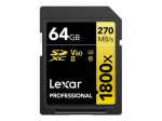 Lexar Professionaalne GOLD Series 64GB SDXC UHS-II M&auml;lukaart (270MB/s)