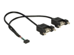 Delock USB sisemine kuni v&auml;lismaine kaabel 25cm must