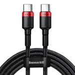 Baseus 100W 2m USB-C kuni USB-C Kaabel Punane/Must