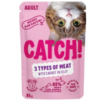 CATCH Kolm liiki liha ja porgand želees - m&auml;rgkassitoit - 85g