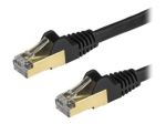StarTech.com 7.5m CAT6a Kaabel Must RJ45 Kaabel Snagless CAT6a STP Kood Vaskjuhvitis 10Gb CAT 6a Kaitstud (STP) 7.5m Paaskaabel Must