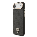 Guess PU nahast 4G Strass kolmnurga logo ja kuldse raamiga MagSafe &uuml;mbris iPhone Air jaoks / Must