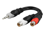 DELTACO 10cm Black Audio Adapter