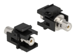 Delock Keystone Module RCA Female > RCA Female Must H&otilde;be Valge