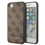 Guess GUHCI8G4GFBR K&otilde;va kaitse&uuml;mbris 4G Metall Kuldne Logo iPhone SE 2022 / 2020 / 7 / 8 jaoks / pruun
