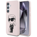 Case Karl Lagerfeld Silicone Graffiti Ikonik Printed Logo MagSafe Samsung Galaxy S25 jaoks / roosa