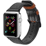 Dux Ducis Canvas Leather rihm Apple Watch 38 / 40 mm jaoks must-pruun