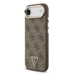 Guess PU nahast 4G Strass kolmnurga logo ja kuldse raamiga MagSafe &uuml;mbris iPhone Air jaoks / Pruun