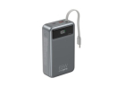 Gembird PB20-PD65-LCD-01 Kiirlaadimise power bank integreeritud kaablitega, 65W, 20000 mAh, must
