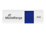 MediaRange 8GB USB 2.0 flash drive, sinine valge