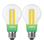 LEPRO 100094-WW--2- E27 filament LED-lambi, 7.2W (100W), 1521 lm, 2700K, klass A, 2-pakk