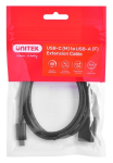 Kaabli adapter Unitek (C476BK-1M) USB-C (M) - USB-A (F) 10Gbps 60 W