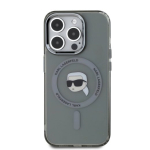 Karl Lagerfeld IML Karl Head metallraamiga MagSafe &uuml;mbris iPhone 15 Pro Max jaoks / must