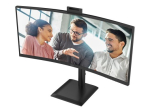 AOC CU34E4CW 34-tolline 3440x1440 120HZ VA Kumer H/A 180 MM USB-C dokk TUV silmakaitse riistvara USB HUB DP HDMI