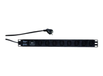LogiLink 8-pistikuga vooluadapter 16A must 2m