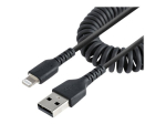 StarTech.com 50cm (20in) USB to Lightning Kaabel, MFi Sertifikaat, Kootud iPhone Laadimkaabel, Must, Vastupidav ja Paindlik TPE Jacket Aramid Kiud, H