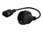 Prokord 20cm IEC 60320 C14 kuni CEE 7/4 (female) V&otilde;imsusadapter