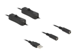 DeLOCK 4 Pin USB Type A (mees) kuni Power DC Jack Plug 5.5mm (ID 2.1mm) (naine) must 1m Power Splitter