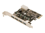 LogiLink USB 3.0 4-port PCI Express kaart USB adapter PCI Express 2.0 x1 5Gbps