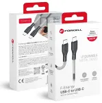 Forcell F-Energy CB-05C andmeedastus- ja laadimiskaabel | USB-C kuni USB-C | PD, QC 4.0 | 240W | 1m | must