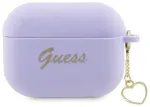 Guess GUAP2LSCHSU AirPods Pro 2 cover purple|purple Silicone Charm Heart Collection