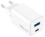 Forever TC-08-45AC v&otilde;rgulaadija | 45W | GaN, PD, QC | USB-C, USB-A | valge