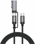 4smarts Explorer ComboCord andmeedastus- ja laadimiskaabel | USB-C kuni USB-C | 100W | 2m | must