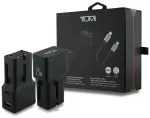 Tumi Travel Adapter travel charger | 25W | USB-C, USB-A | with USB-C to USB-C cable included | black