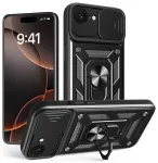 Defender Slide telefoni &uuml;mbris alusega iPhone 16e must (kaamera kaitsega)